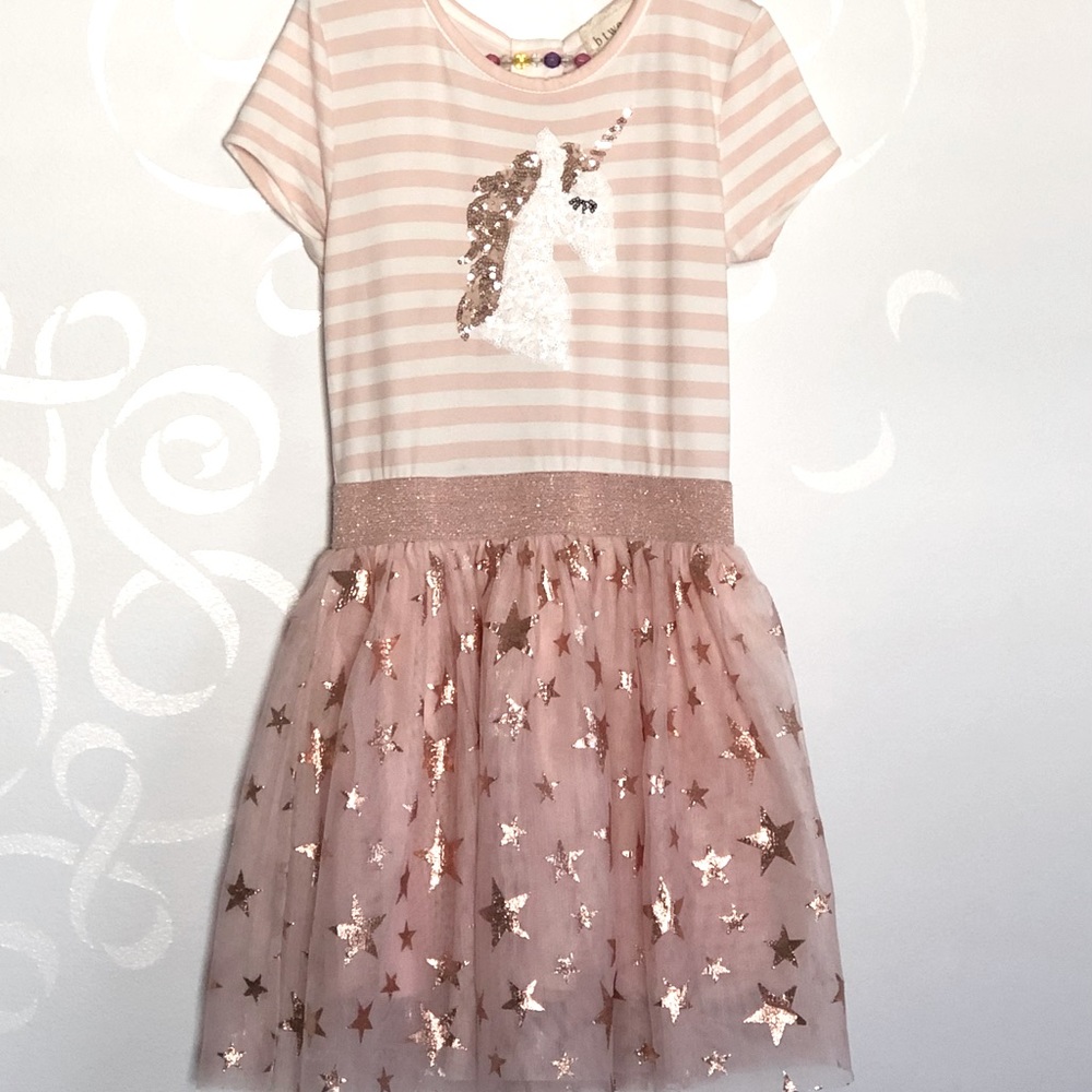 BTWEEN -Unicorn sequined cotton dress